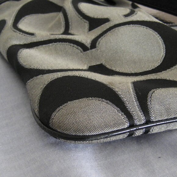 Authentic COACH Poppy Moonlight Crossbody Signature Bag, Black Gray #17047 - Picture 13 of 13